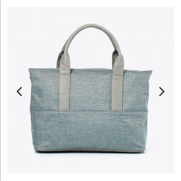 NWT MIOMOJO La Essential Teal/Grey Everyday Tote Bag- vegan PETA eco friendly - Picture 2 of 14